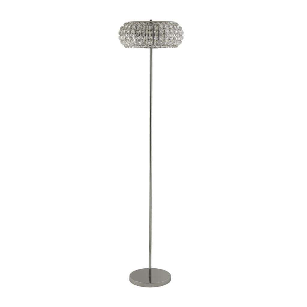 Searchlight Marylin 3LT Floor Lamp - Chrome, Crystal Glass & Sand 5819CC