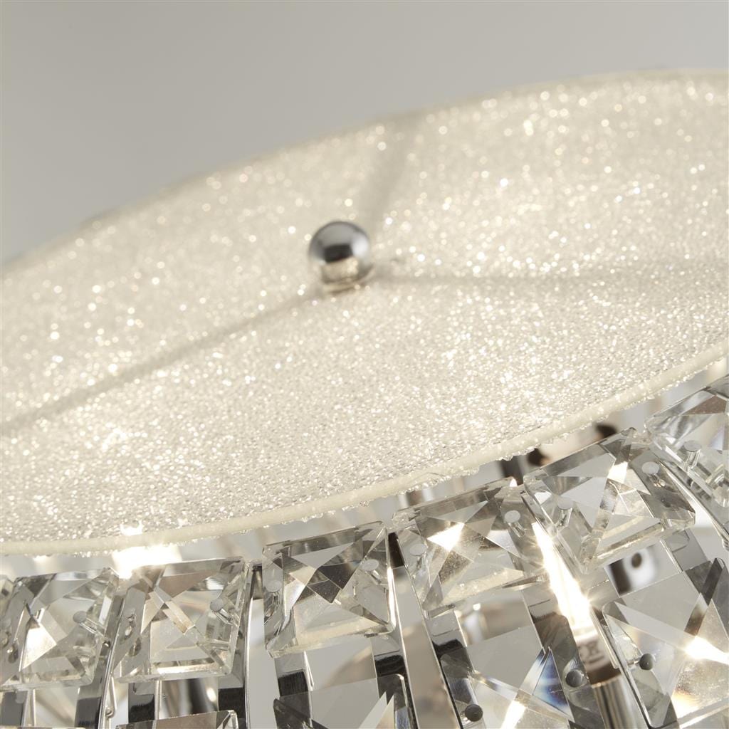 Searchlight Marylin 3LT Floor Lamp - Chrome, Crystal Glass & Sand 5819CC