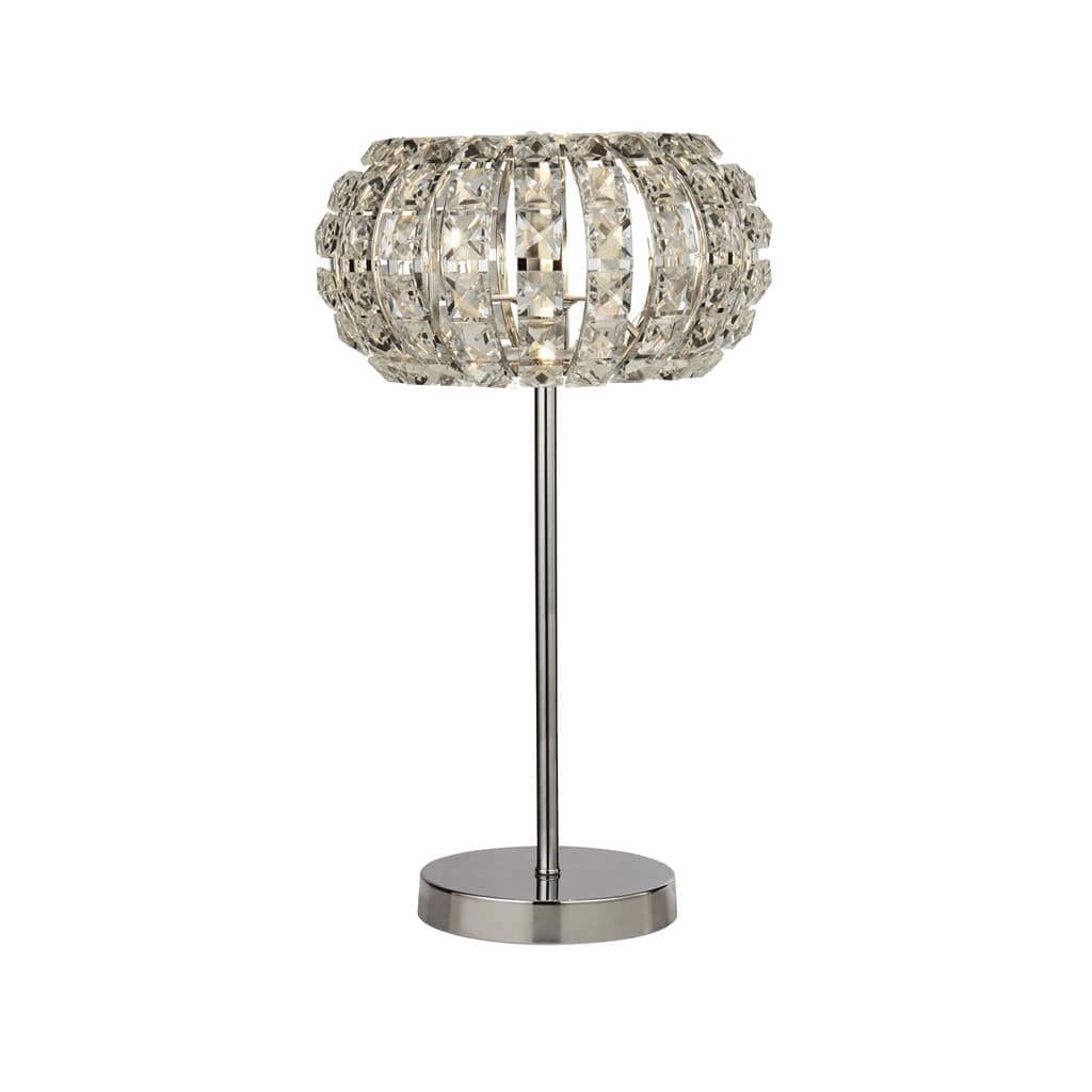 Searchlight Marylin Table Lamp - Chrome, Crystal Glass & Sand Diffuser 5817CC