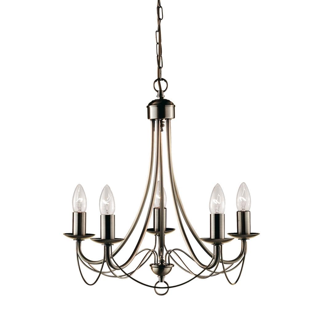 Searchlight Maypole 5Lt Pendant - Antique Brass Metal 6345-5AB