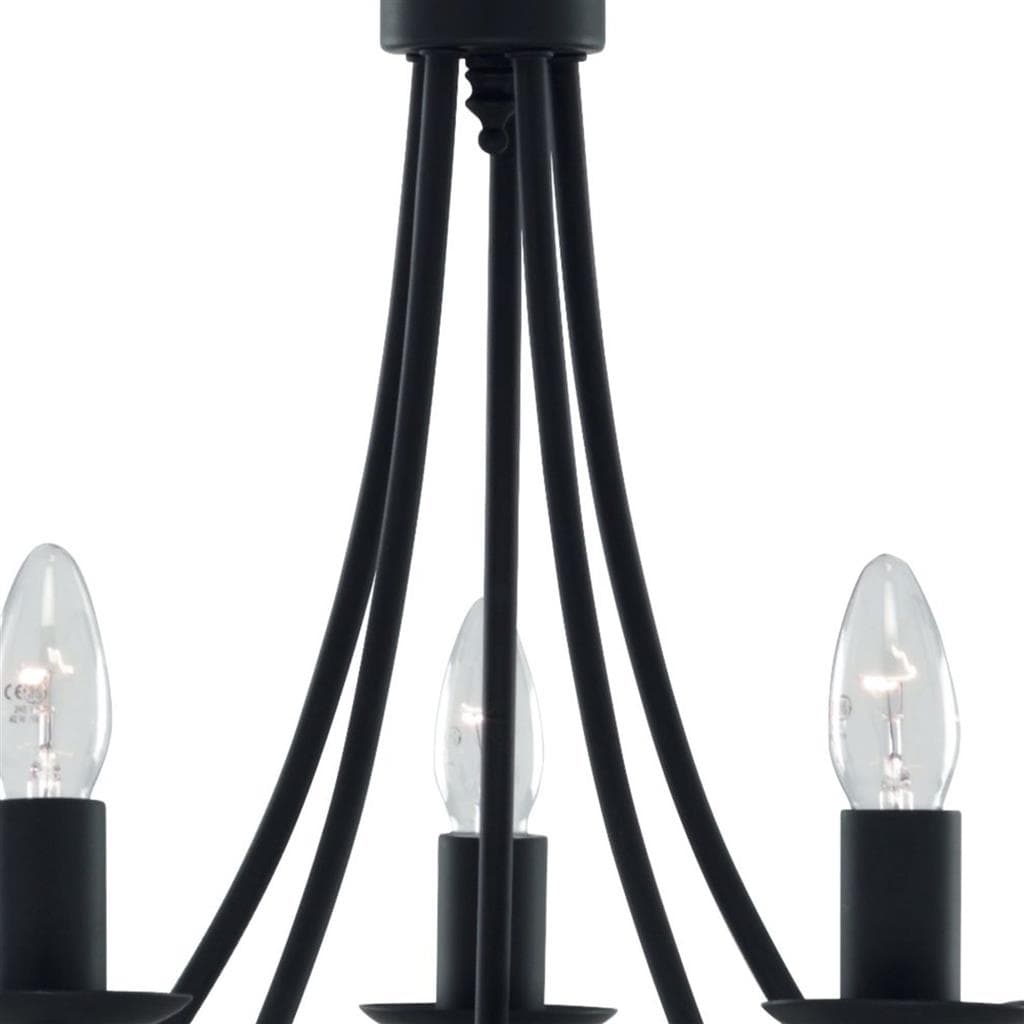 Searchlight Maypole 5Lt Pendant - Black Metal 6345-5BK