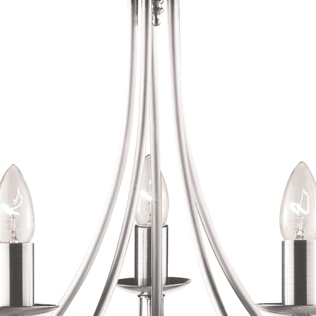 Searchlight Maypole 5Lt Pendant - Satin Silver Metal 6345-5SS