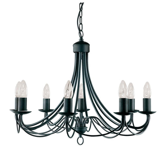 Searchlight Maypole 8Lt Pendant - Black Metal 6348-8BK