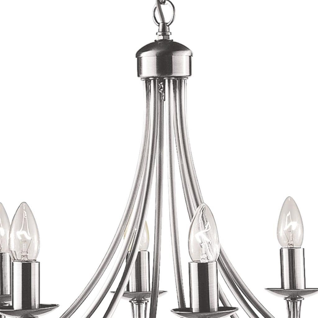 Searchlight Maypole 8Lt Pendant - Satin Silver Metal 6348-8SS