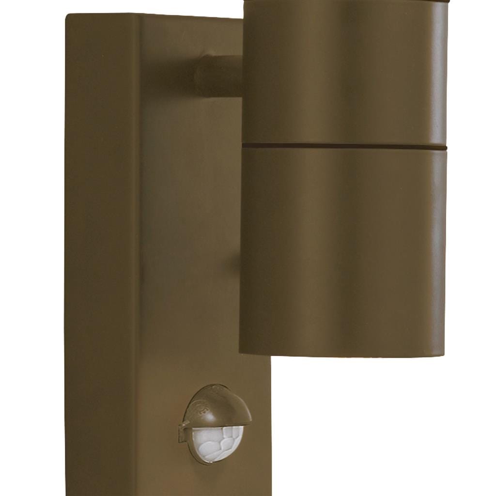 Searchlight Metro Outdoor Wall Light - Rustic Brown Metal & Glass 7008-2RUS-LED