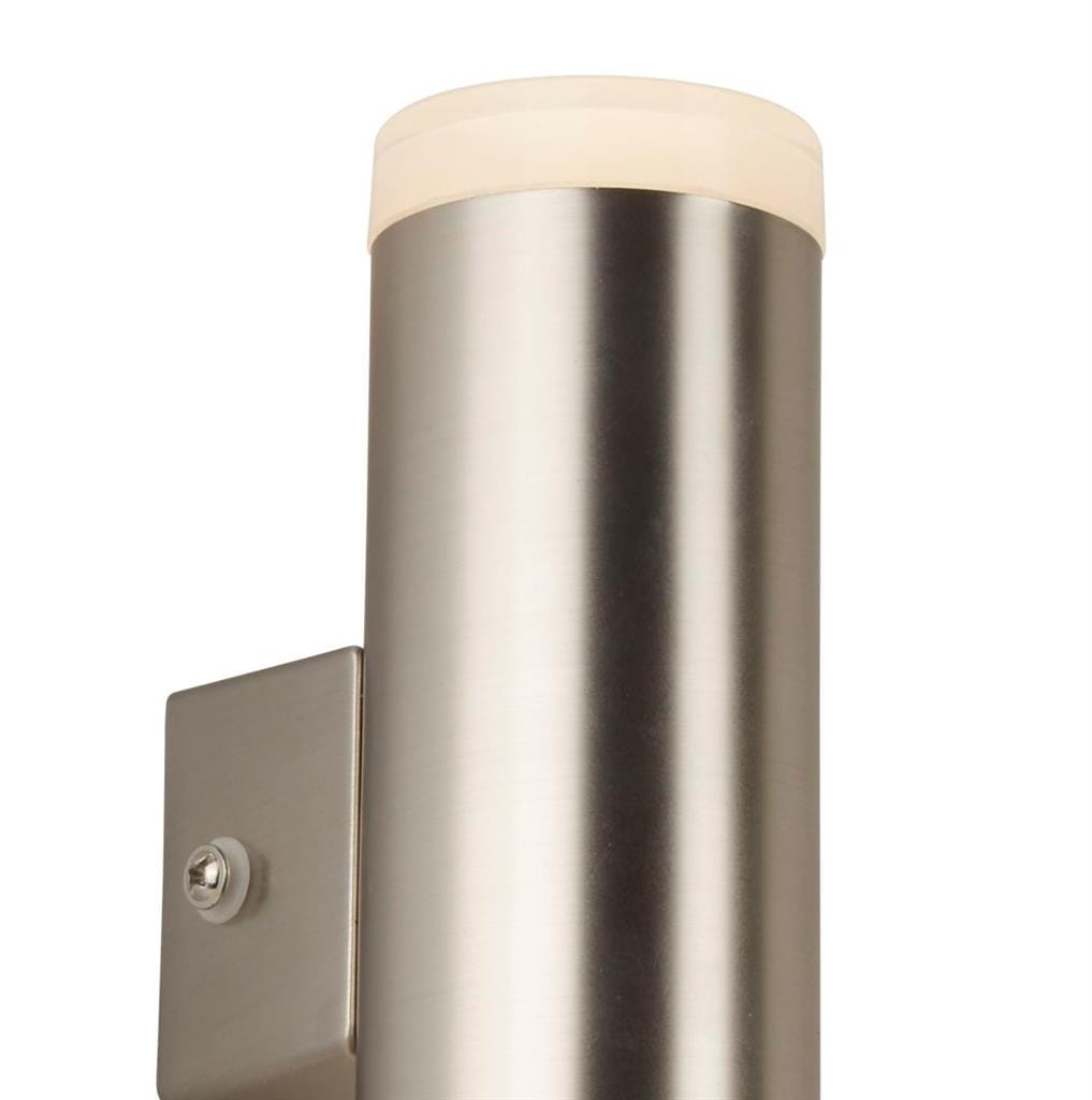 Searchlight Metro Outdoor Wall Light - Satin Silver Metal & Glass 2100SN