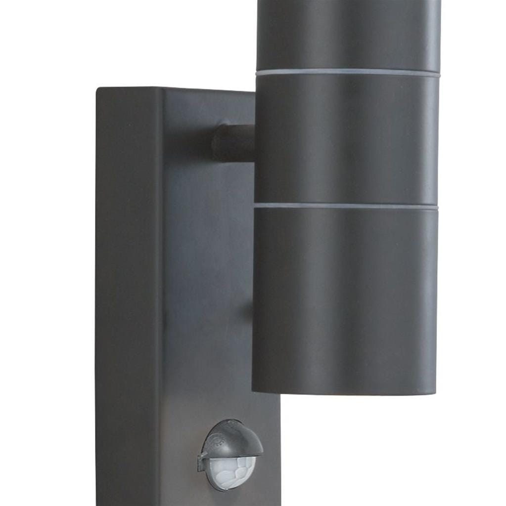 Searchlight Metro Outdoor Wall Light - Silk Black Metal & Glass 7008-2BK-LED