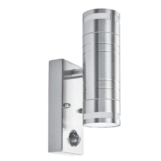 Searchlight Metro Outdoor Wall Light - Stainless Steel Metal & Glass 1318-2-LED