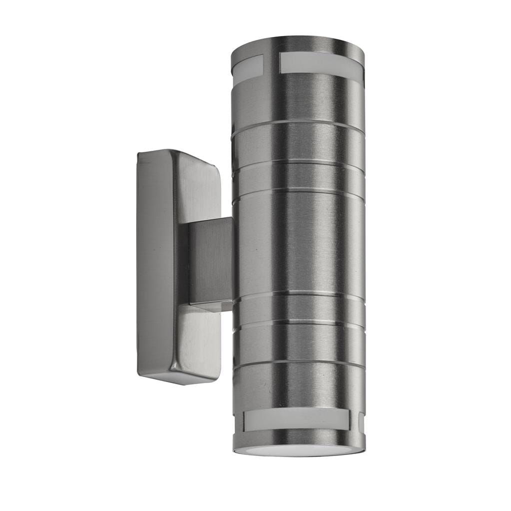 Searchlight Metro Outdoor Wall Light - Stainless Steel Metal & Glass 2018-2-LED