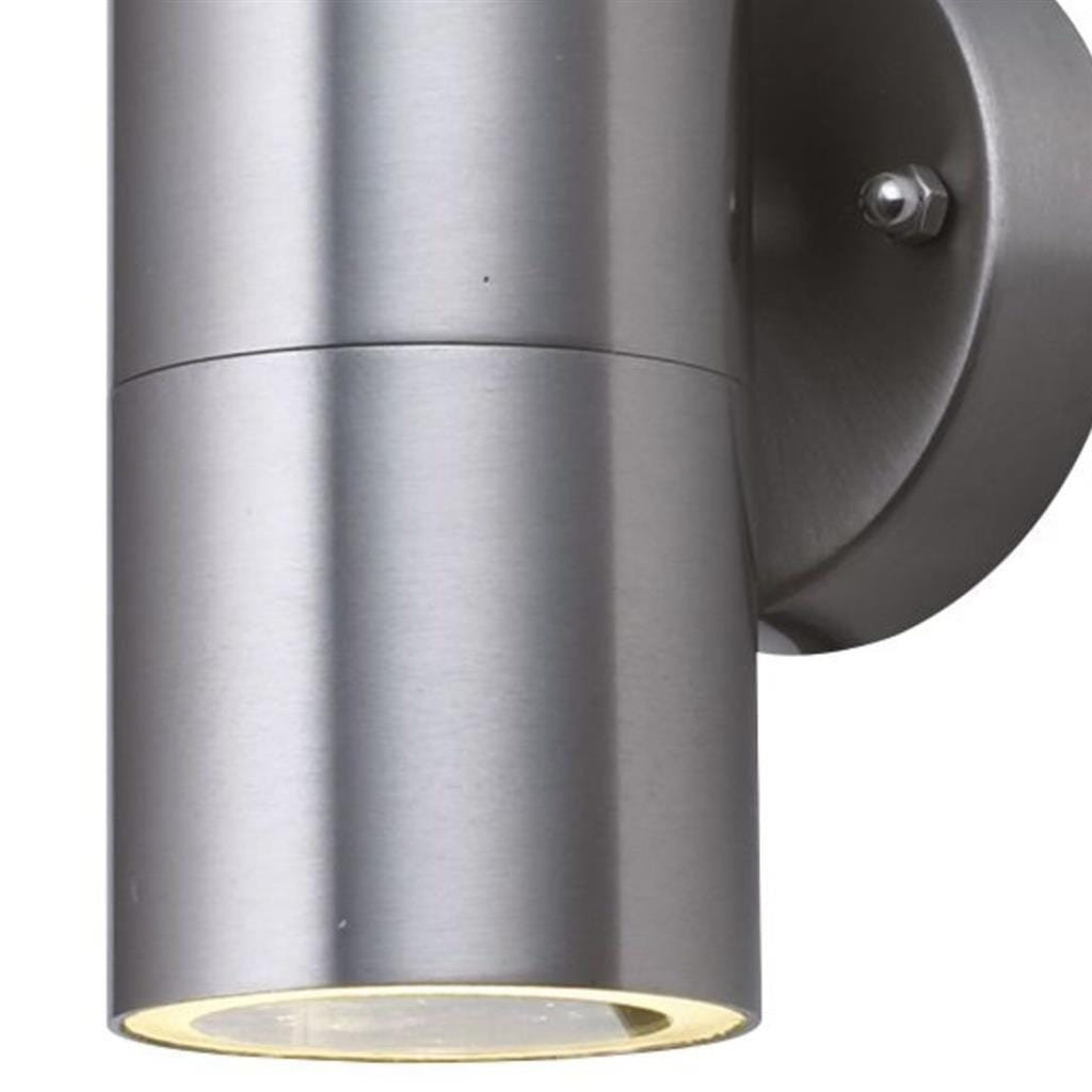 Searchlight Metro Outdoor Wall Light - Stainless Steel Metal & Glass 5008-2-LED