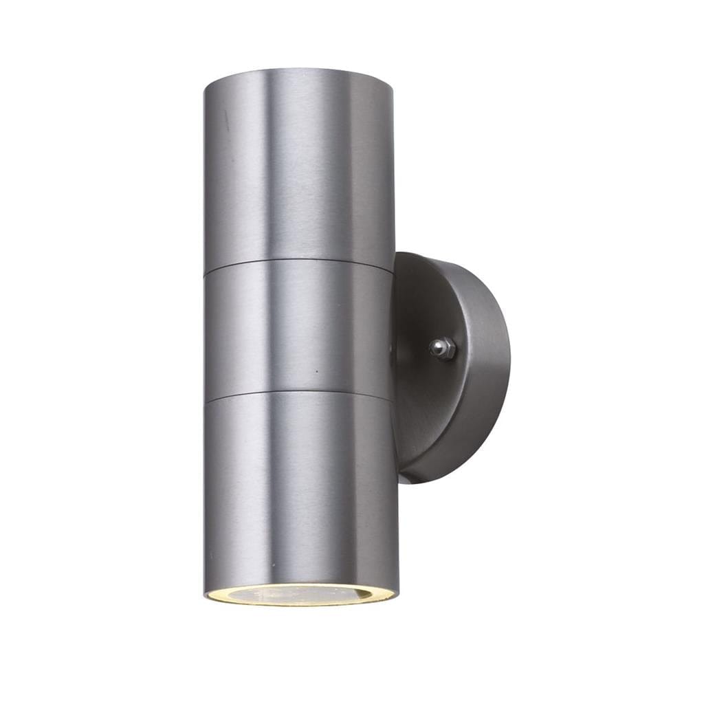 Searchlight Metro Outdoor Wall Light - Stainless Steel Metal & Glass 5008-2-LED