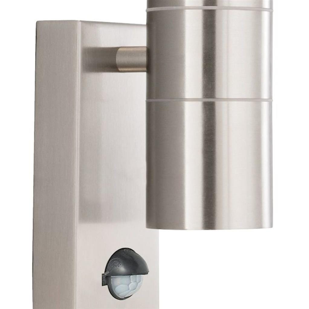 Searchlight Metro Outdoor Wall Light - Stainless Steel Metal & Glass 7008-2SS-LED