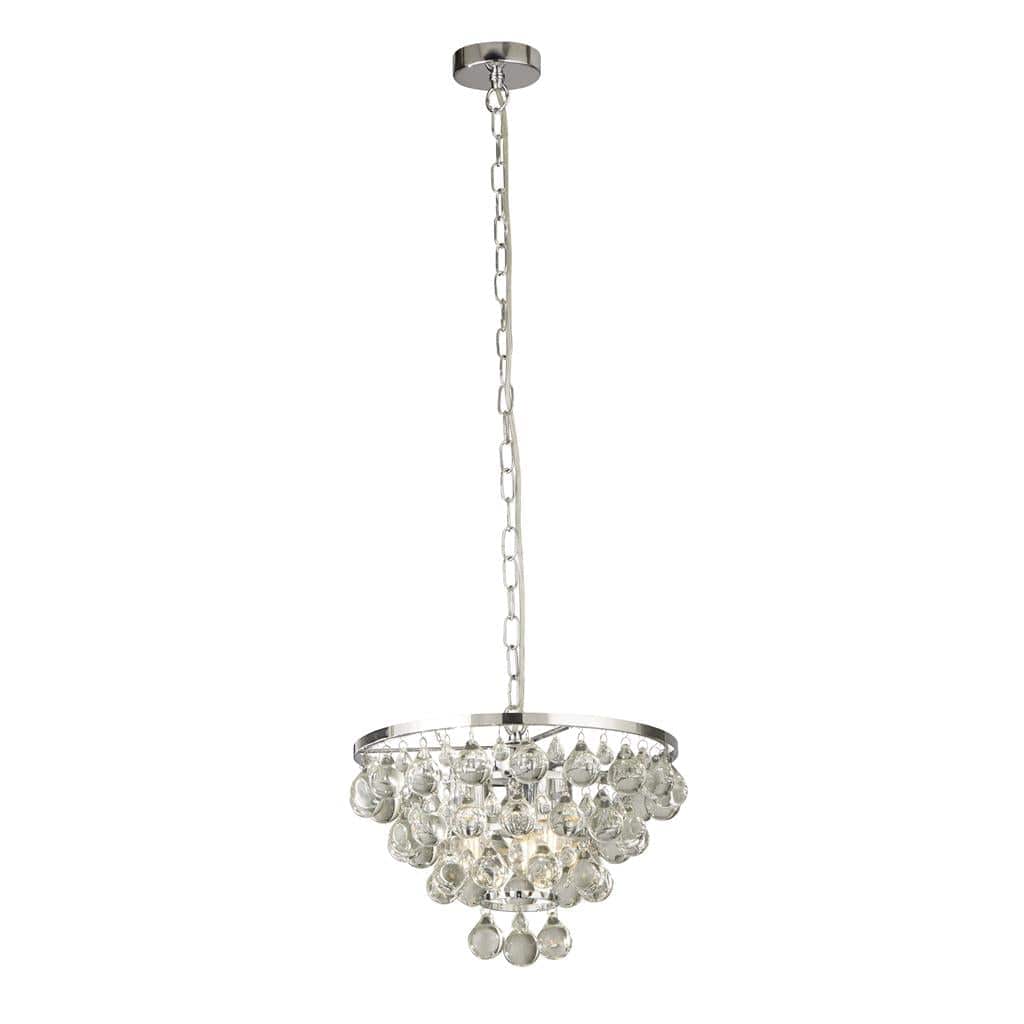 Searchlight Michelle 4Lt Pendant - 
Chrome with Rain Drop Glass 9634-4CC