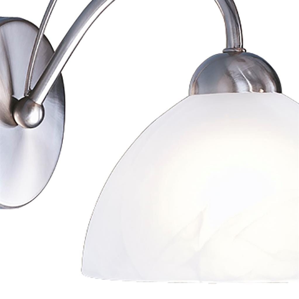 Searchlight Milanese Wall Light  - Satin Silver Metal & Alabaster Glass 1131-1SS