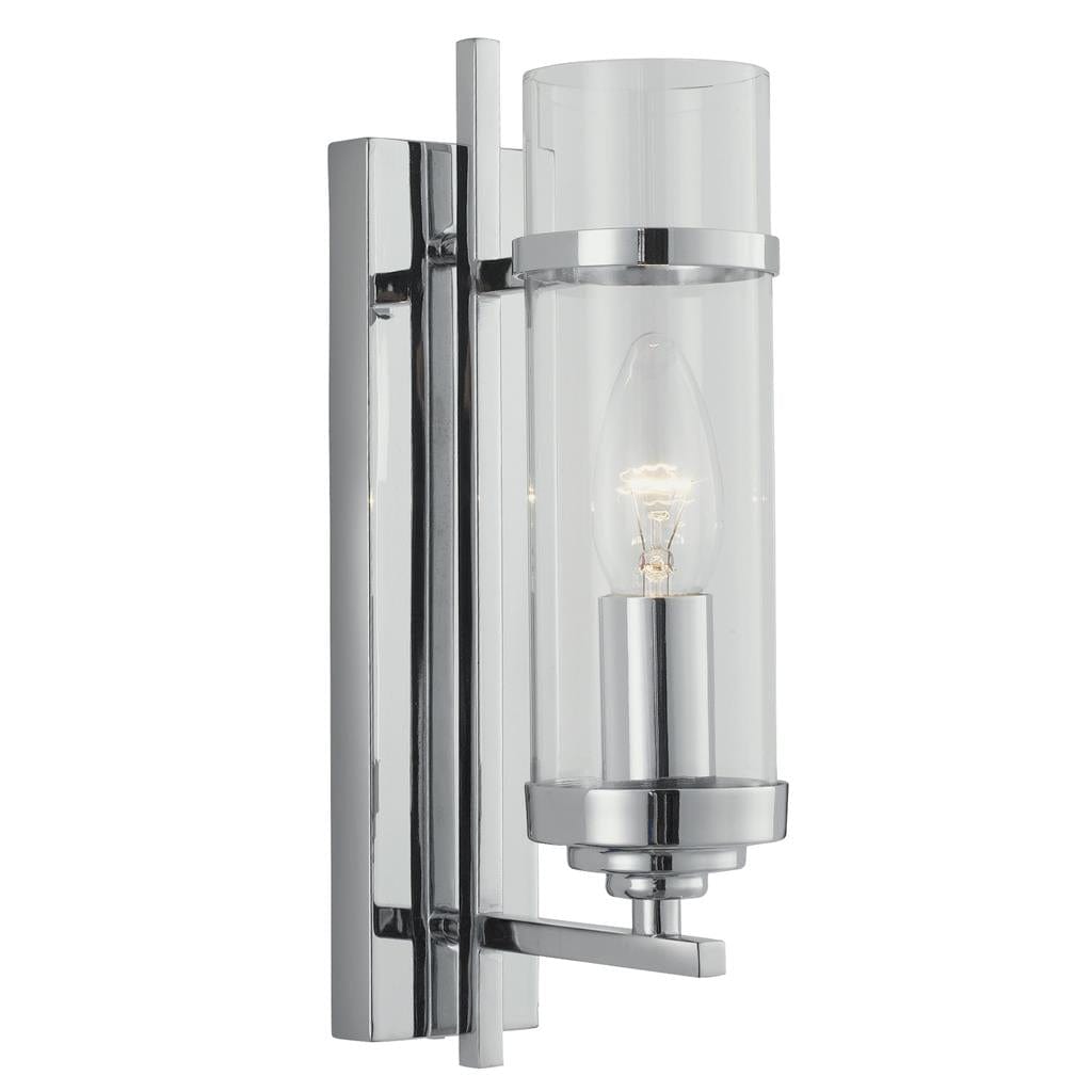 Searchlight Milo  Wall Light  - Chrome Metal & Glass 3091-1CC