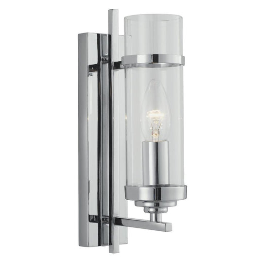 Searchlight Milo  Wall Light  - Chrome Metal & Glass 3091-1CC