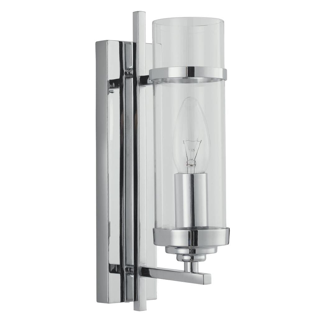 Searchlight Milo  Wall Light  - Chrome Metal & Glass 3091-1CC