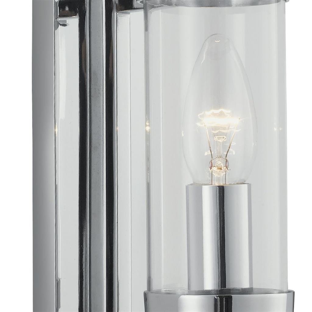 Searchlight Milo  Wall Light  - Chrome Metal & Glass 3091-1CC