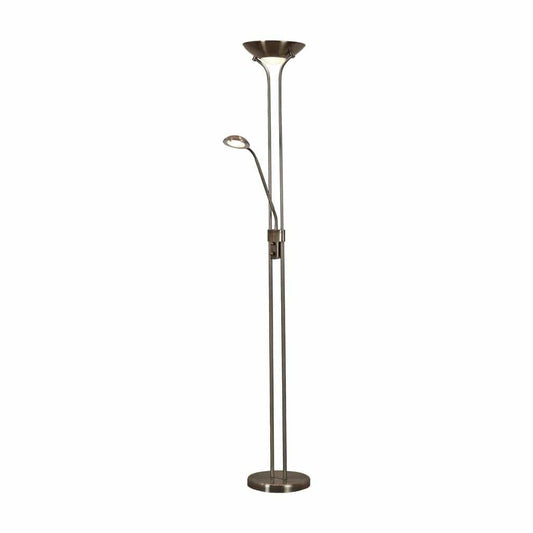 Searchlight Mother & Child Floor Lamp - Antique Brass Metal & Glass 5430AB