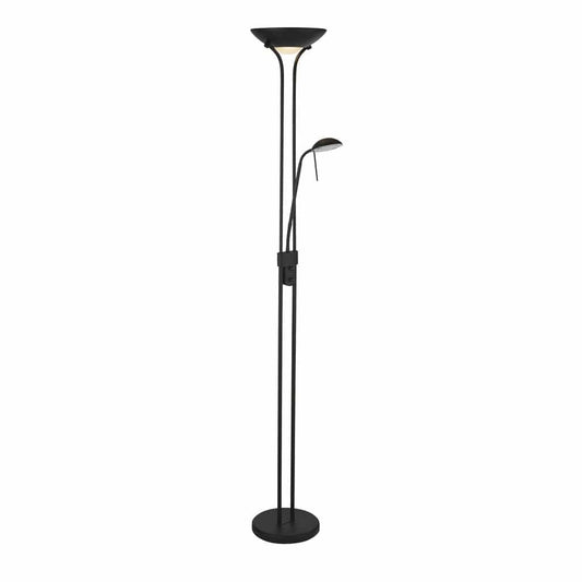 Searchlight Mother & Child Floor Lamp - Matt Black Metal & Glass 5430BK