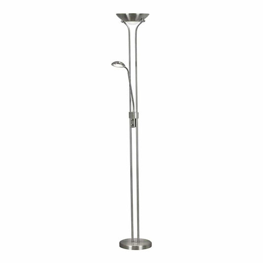 Searchlight Mother & Child Floor Lamp - Satin Silver Metal & Glass 5430SS