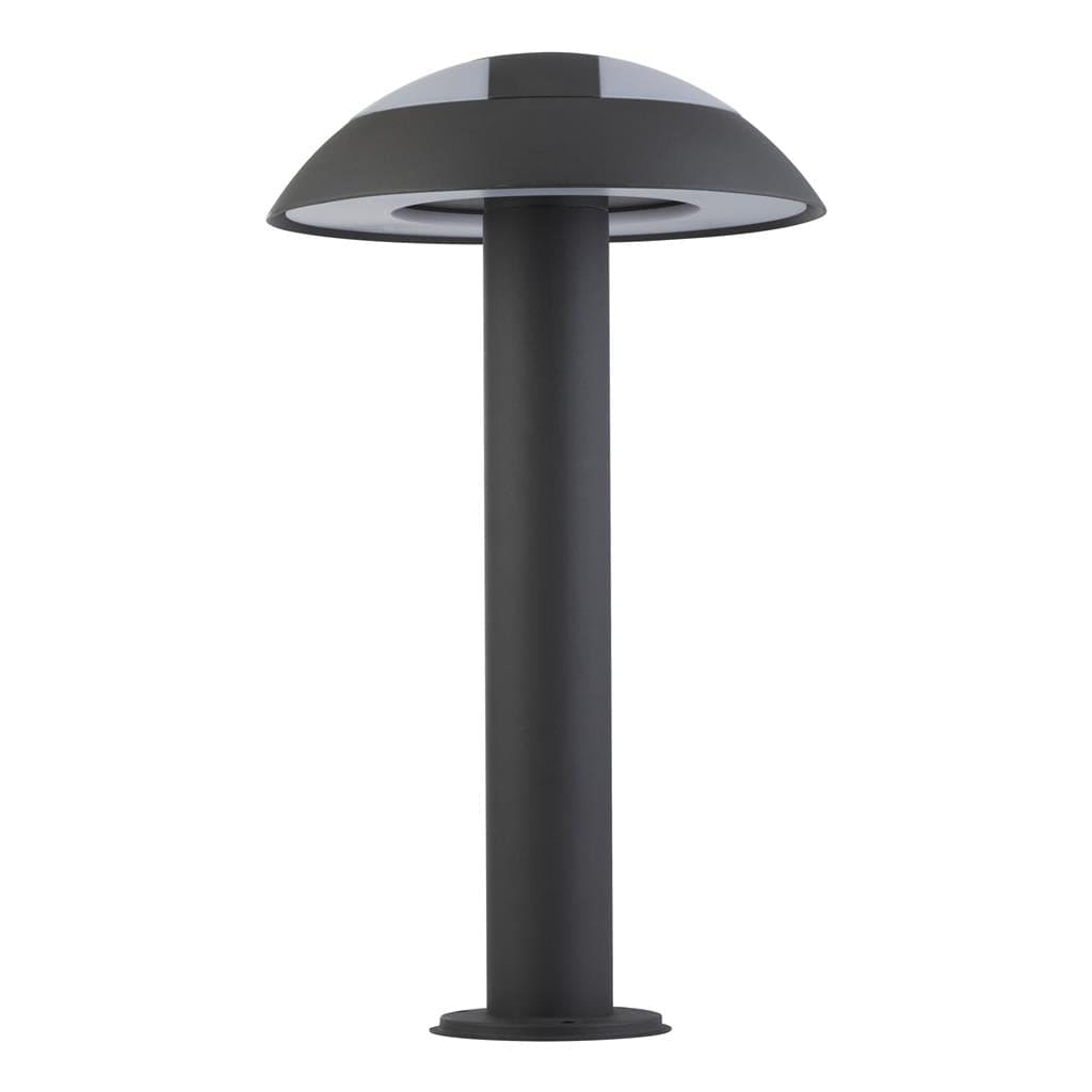 Searchlight Mushroom Outdoor Post  - Dark Grey & Opal Polycarbonate 7264-450