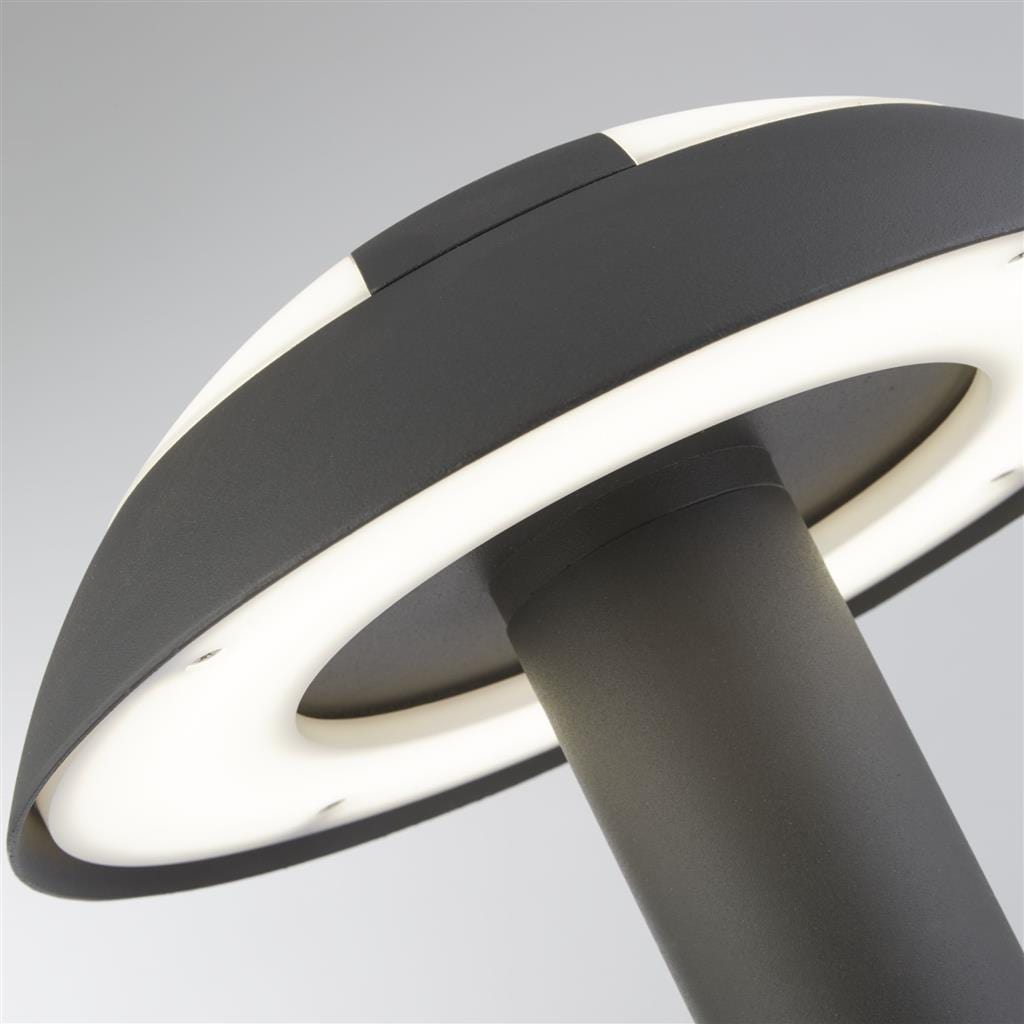 Searchlight Mushroom Outdoor Post  - Dark Grey & Opal Polycarbonate 7264-450