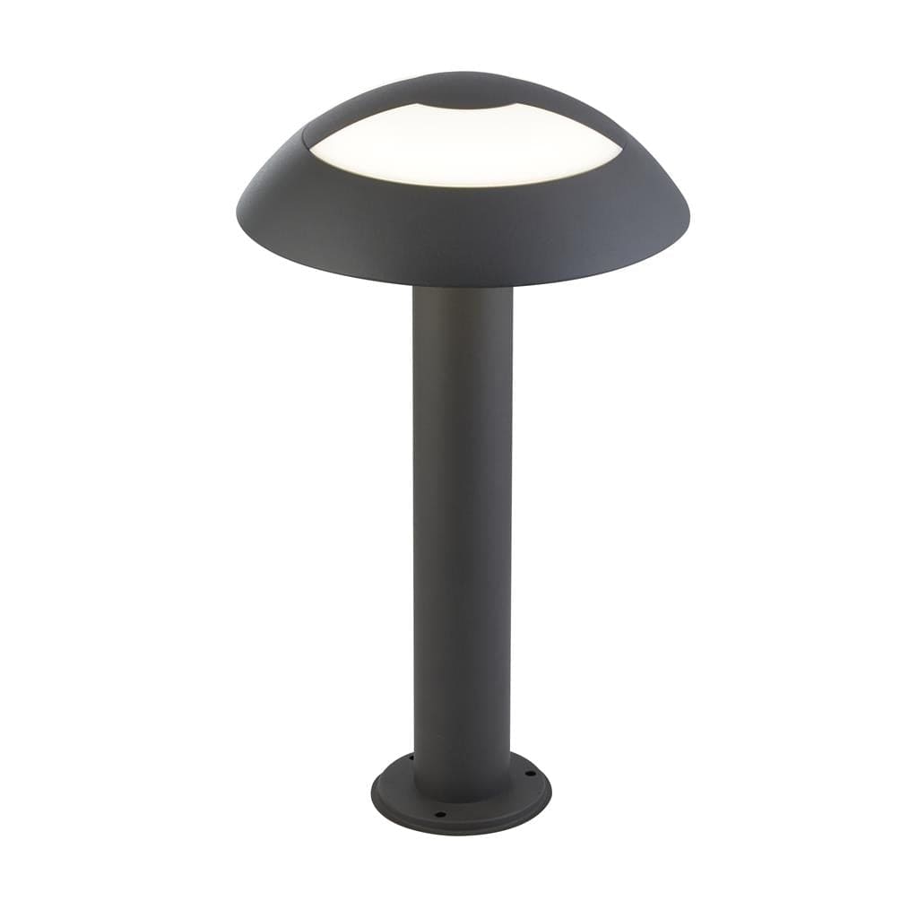 Searchlight Mushroom Outdoor Post  - Dark Grey & Opal Polycarbonate 7264-450