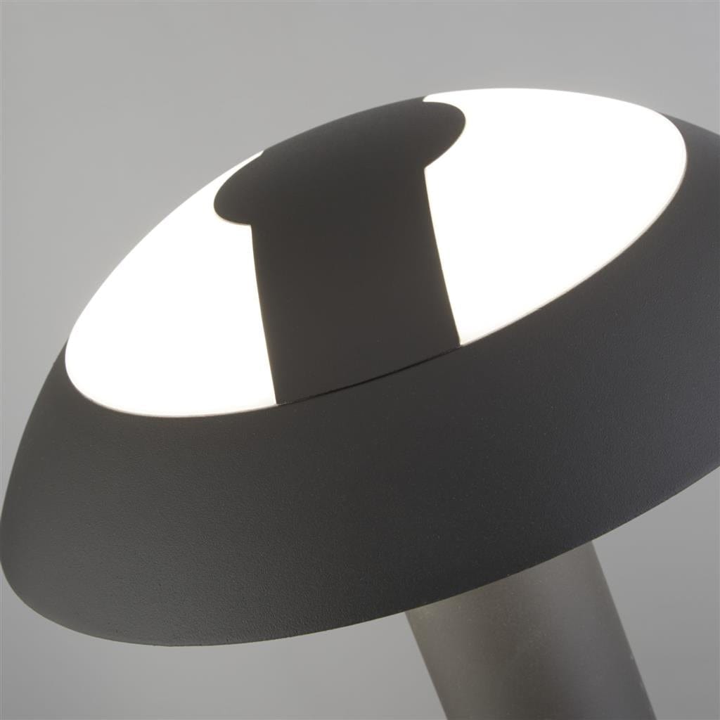 Searchlight Mushroom Outdoor Post  - Dark Grey & Opal Polycarbonate 7264-730