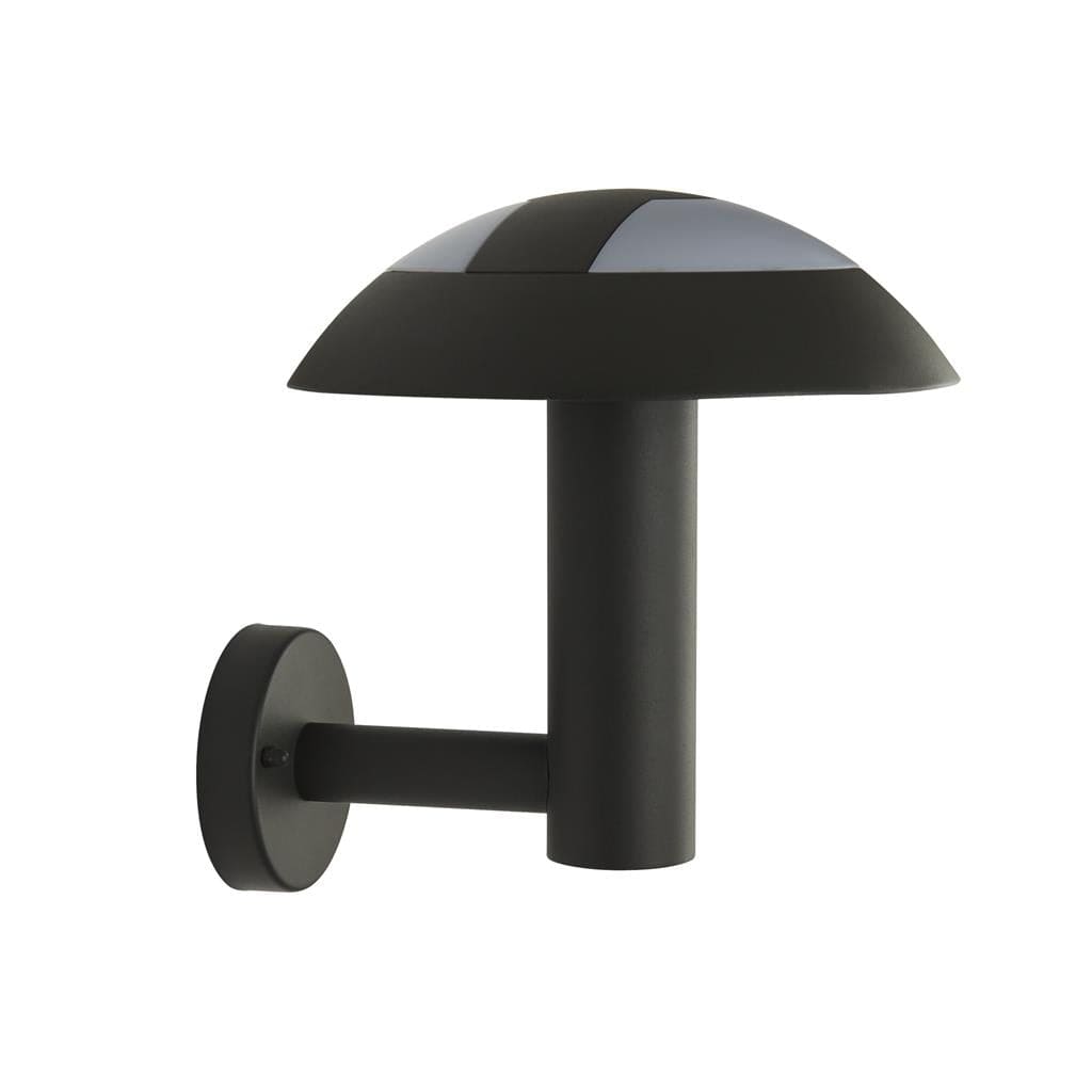 Searchlight Mushroom Outdoor Wall Light- Grey Metal & Opal Polycarbonate 7263GY