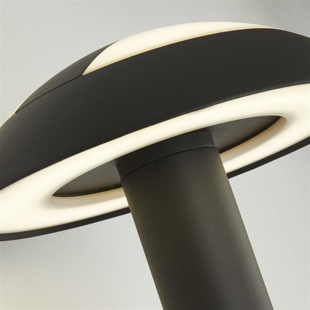 Searchlight Mushroom Outdoor Wall Light- Grey Metal & Opal Polycarbonate 7263GY