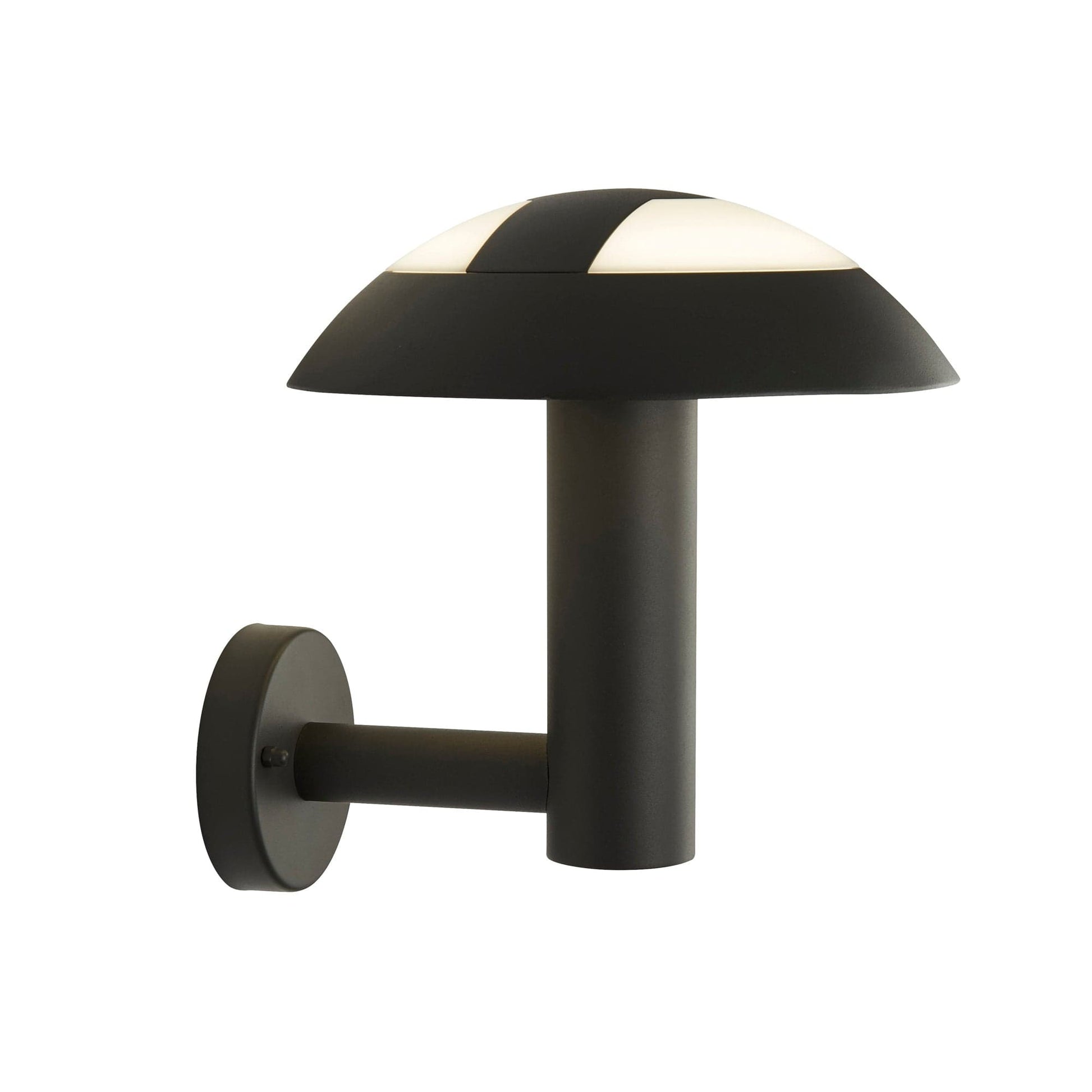 Searchlight Mushroom Outdoor Wall Light- Grey Metal & Opal Polycarbonate 7263GY