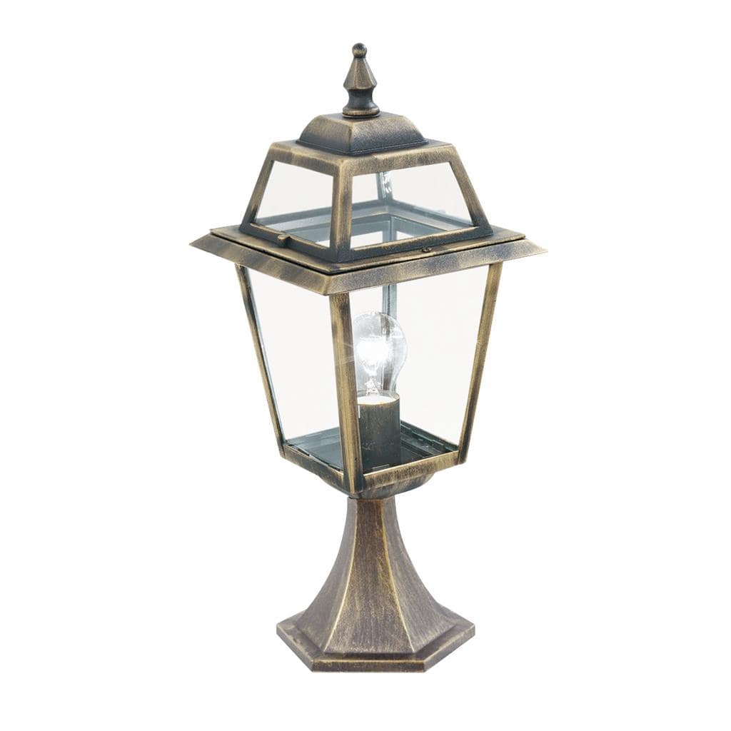 Searchlight New Orleans Outdoor Post- Aluminium, Black Gold & Glass,IP44 1524