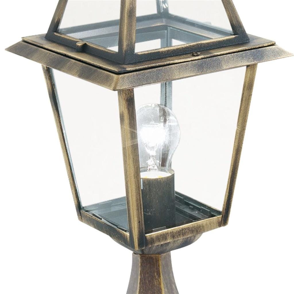 Searchlight New Orleans Outdoor Post- Aluminium, Black Gold & Glass,IP44 1524