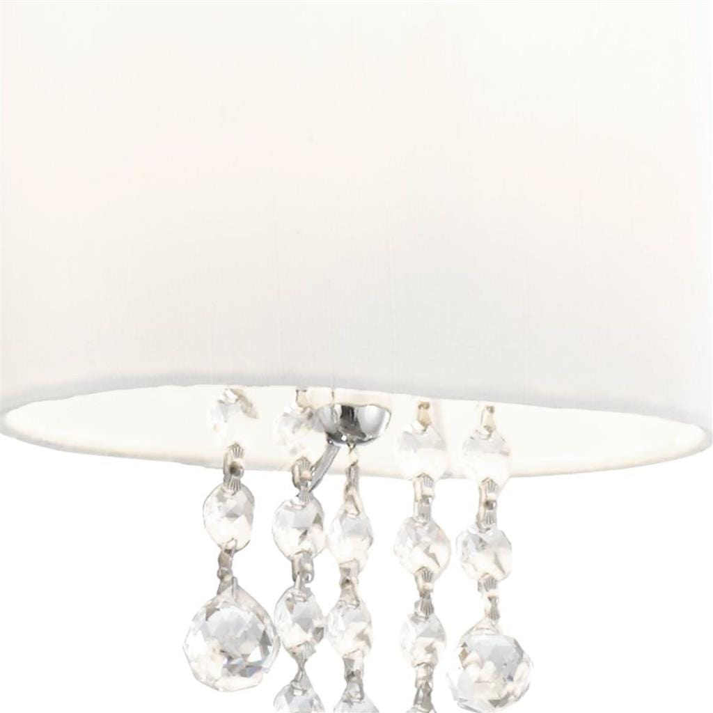 Searchlight Nina Wall Light  - Chrome, Crystal & Fabric Shade 1051-1CC