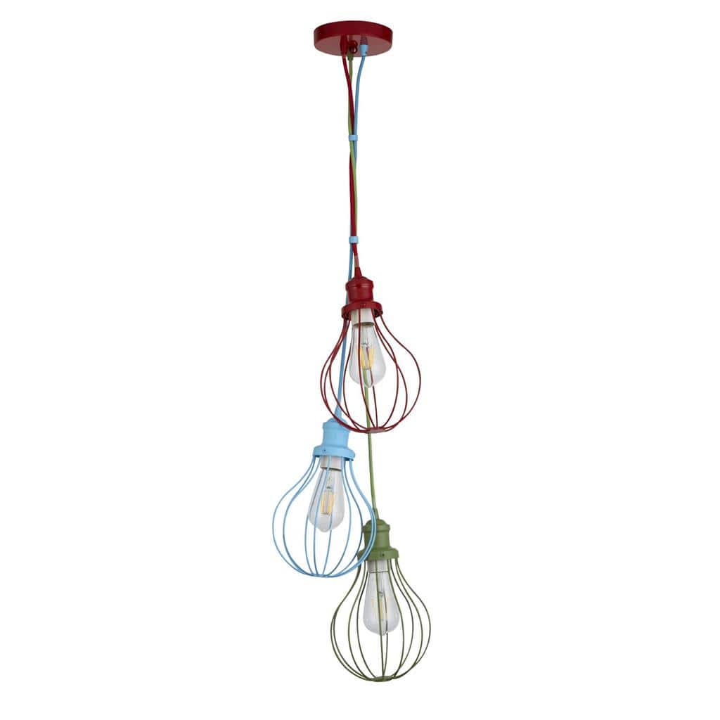 Searchlight Novelty 3Lt Pendant - Multi-Coloured Metal 4683-3