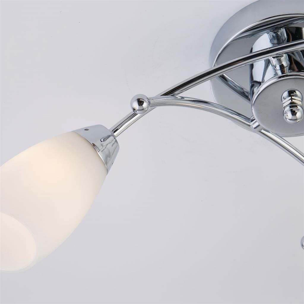 Searchlight Opera 3Lt Flush -Chrome Metal & Opal Glass 8183-3CC