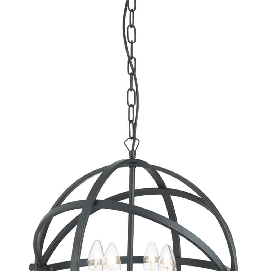 Searchlight Orbit 4Lt Pendant  - Black Metal 2474-4BK