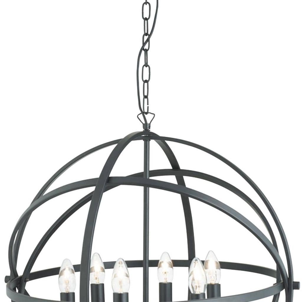 Searchlight Orbit 6Lt Pendant - Black Metal 2476-6BK