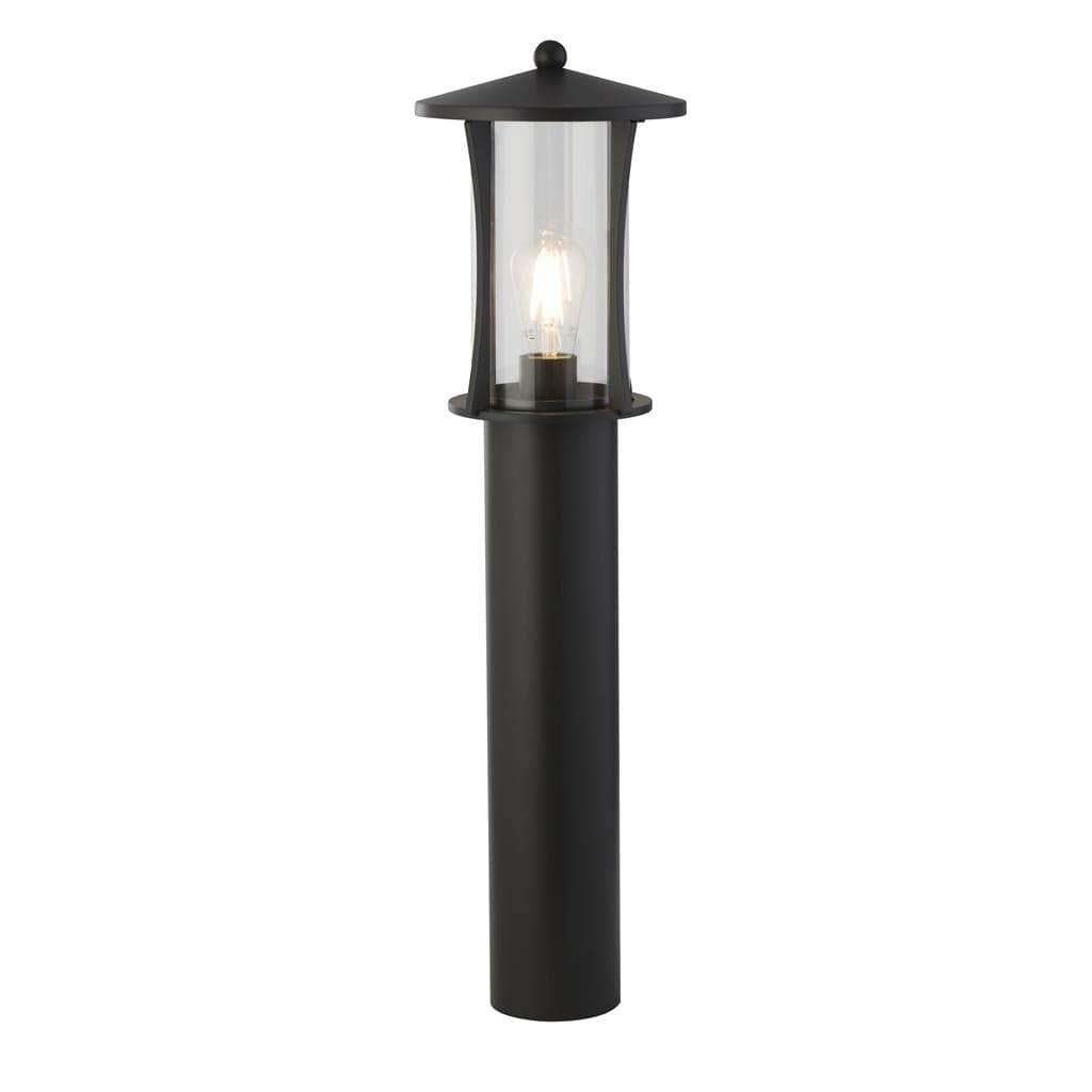 Searchlight Pagoda Outdoor Post - Black Metal & Clear Glass 8478-730