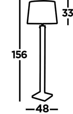 Searchlight Pedestal Floor Lamp - Satin Silver, Glass & Cream Fabric 5142SS
