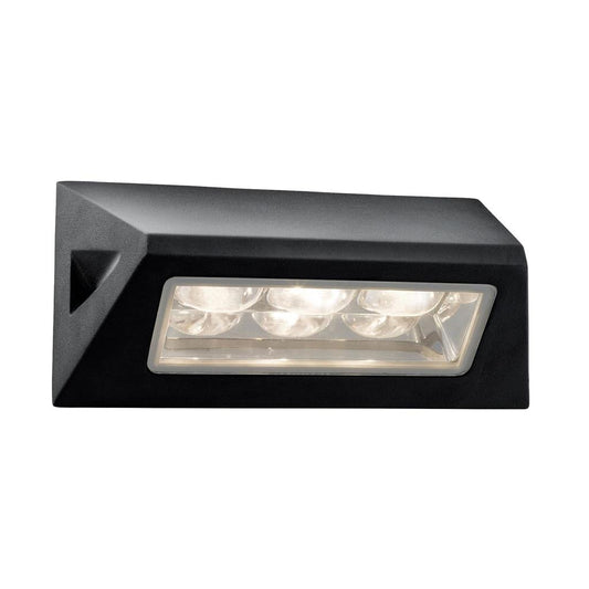 Searchlight Peru LED Outdoor Wall Light  -  Black & Glass Diffuser,IP44 5513BK