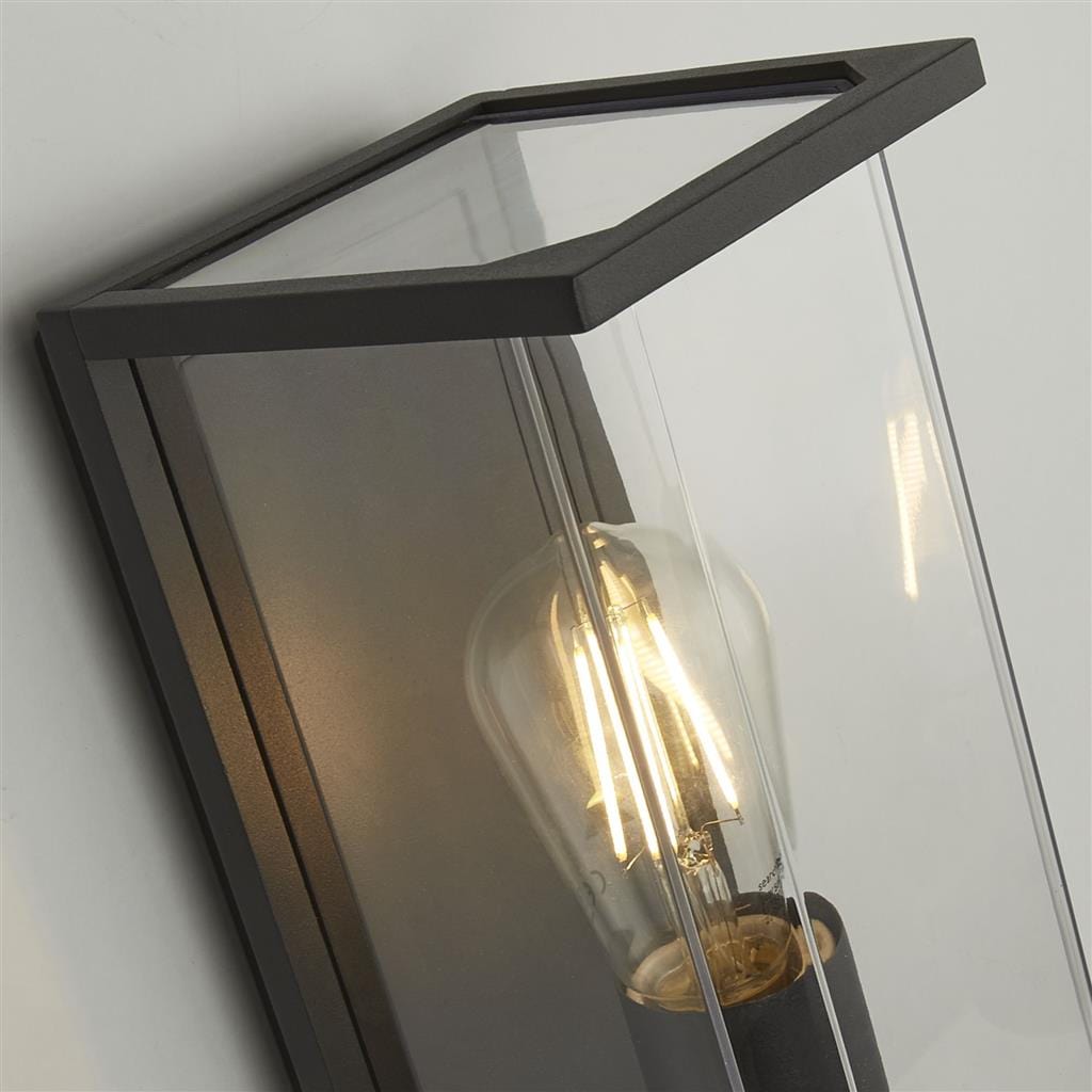 Searchlight Picadilly Outdoor Wall Light - Grey Metal & Polycarbonate 8208GY