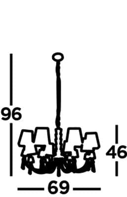 Searchlight Portico 8Lt Pendant - Chrome Metal, Acrylic & String Shades 6888-8CC