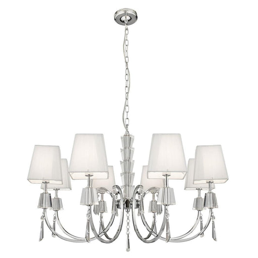 Searchlight Portico 8Lt Pendant - Chrome Metal, Acrylic & String Shades 6888-8CC