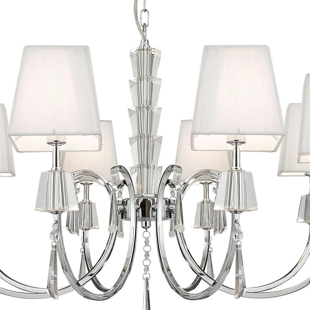 Searchlight Portico 8Lt Pendant - Chrome Metal, Acrylic & String Shades 6888-8CC