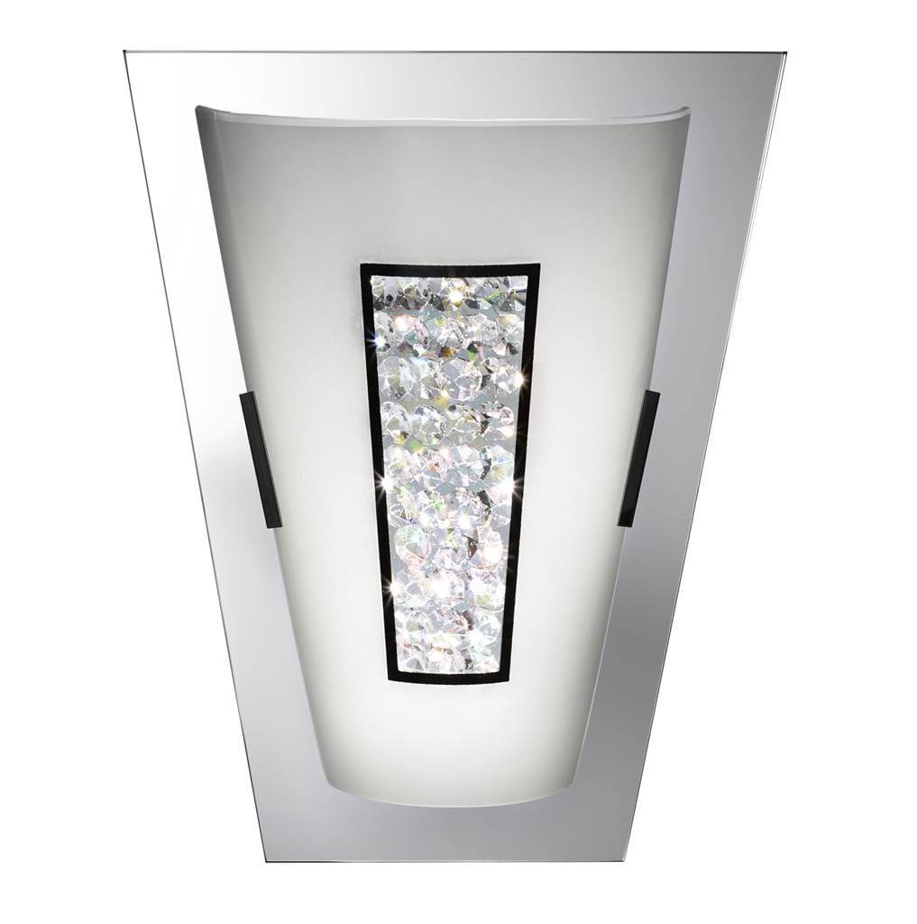 Searchlight Portland LED Bathroom Wall Light - Chrome, Glass & Ice, IP44 3773-IP