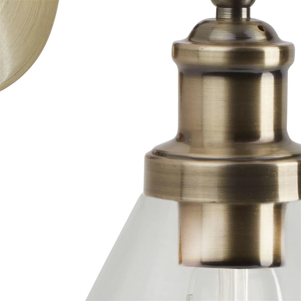 Searchlight Pyramid Wall Light  - Antique Brass Metal & Glass 1277AB