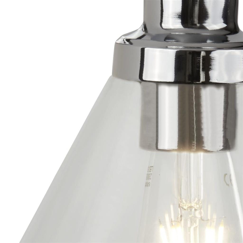 Searchlight Pyramid Wall Light  - Chrome Metal & Glass 1277CC