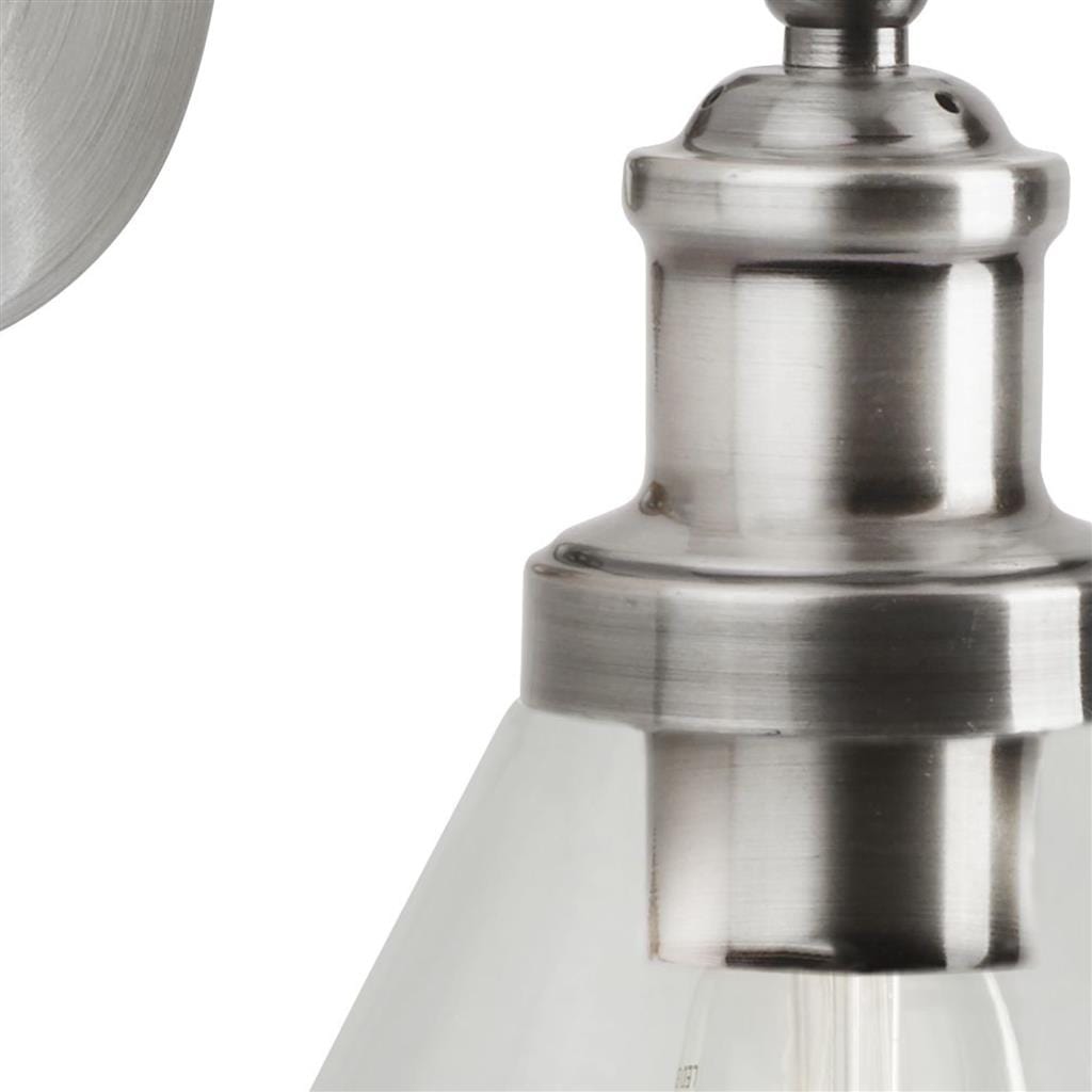 Searchlight Pyramid Wall Light - Satin Silver & Glass Shades 1277SS